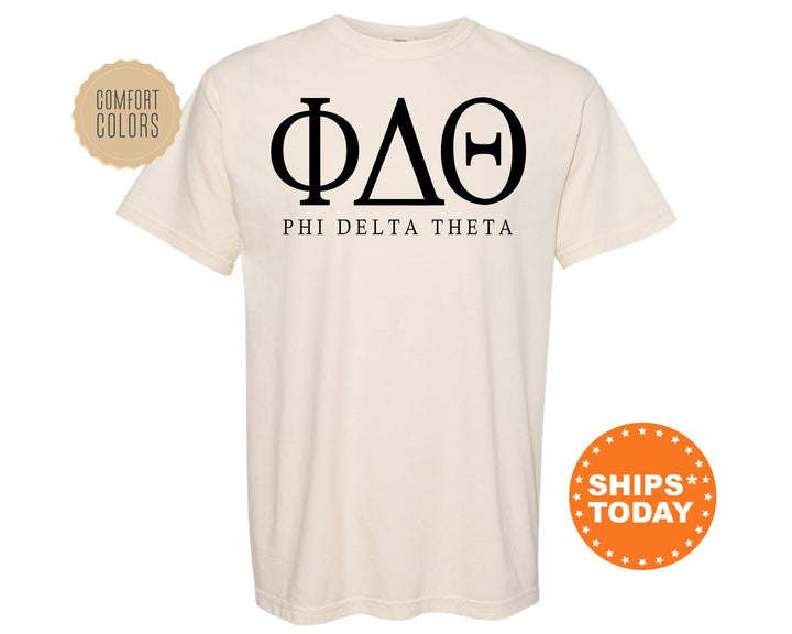 Phi Delta Theta Block Letter Fraternity T-Shirt | Phi Delt Greek Letters Shirt | Fraternity Letters | College Apparel | Comfort Colors Tee _ 6061g