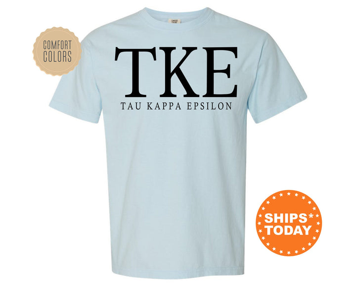 Tau Kappa Epsilon Block Letter Fraternity T-Shirt | TKE Greek Letters Shirt | Fraternity Letters | College Apparel | Comfort Colors Tee _ 6074g