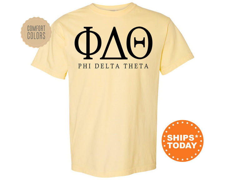 Phi Delta Theta Block Letter Fraternity T-Shirt | Phi Delt Greek Letters Shirt | Fraternity Letters | College Apparel | Comfort Colors Tee _ 6061g