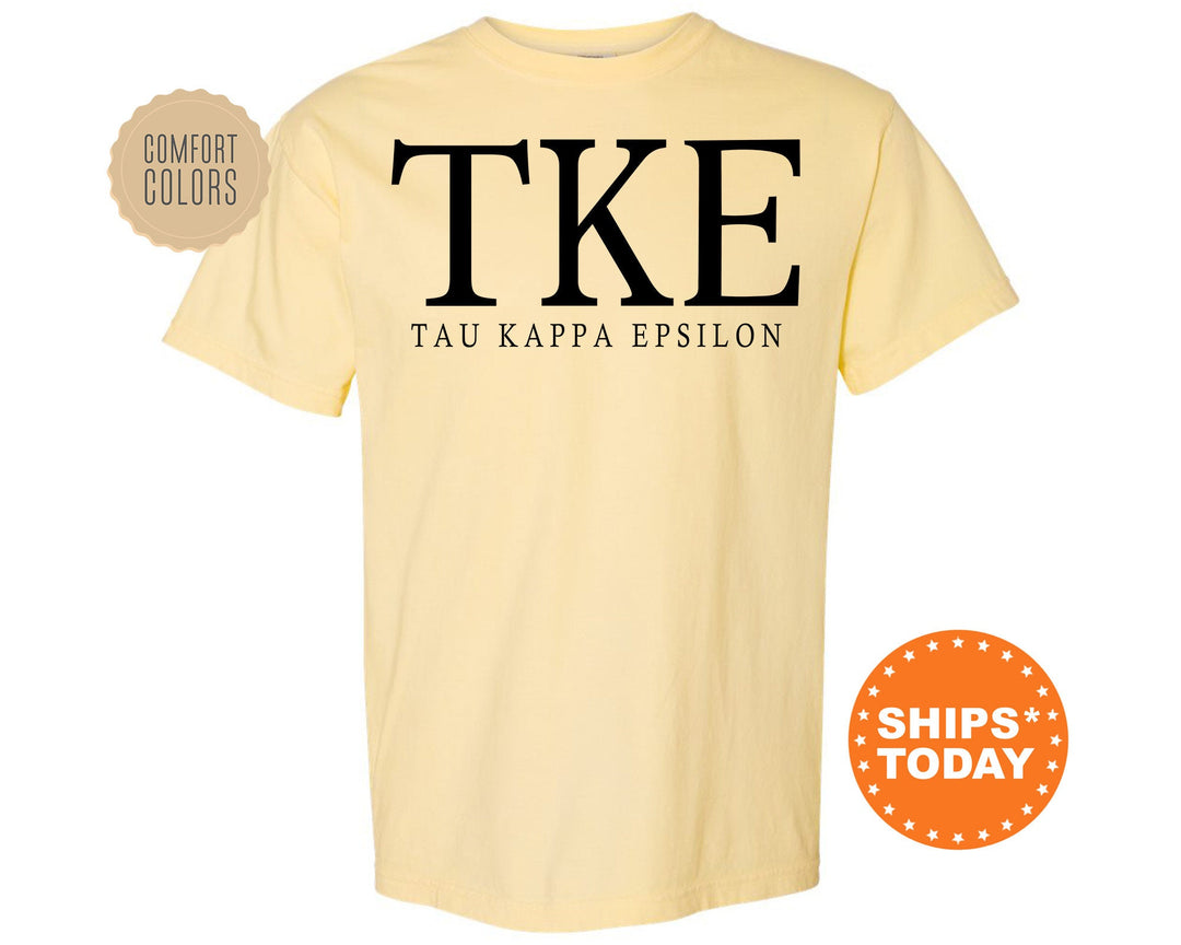 Tau Kappa Epsilon Block Letter Fraternity T-Shirt | TKE Greek Letters Shirt | Fraternity Letters | College Apparel | Comfort Colors Tee _ 6074g