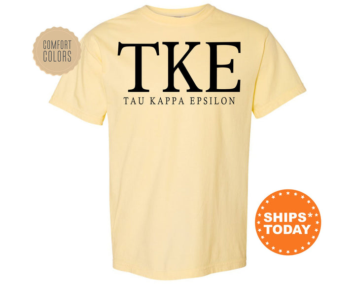 Tau Kappa Epsilon Block Letter Fraternity T-Shirt | TKE Greek Letters Shirt | Fraternity Letters | College Apparel | Comfort Colors Tee _ 6074g