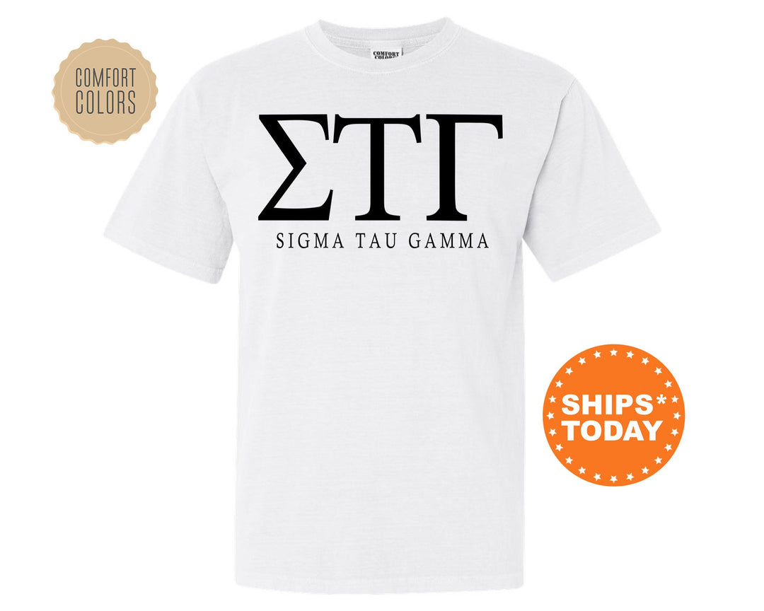 Sigma Tau Gamma Block Letter Fraternity T-Shirt | Sig Tau Greek Letters Shirt | Fraternity Letters | College Apparel | Comfort Colors Tee _ 6073g