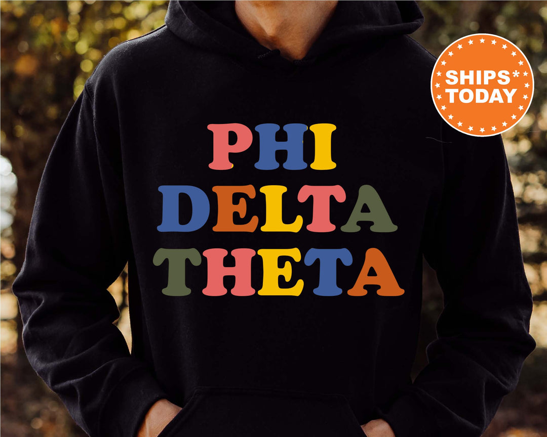 Phi Delta Theta Retro Letters Fraternity Sweatshirt | Phi Delt Retro Sweatshirt | Fraternity Gift | Greek Life | College Sweatshirt _ 6185g