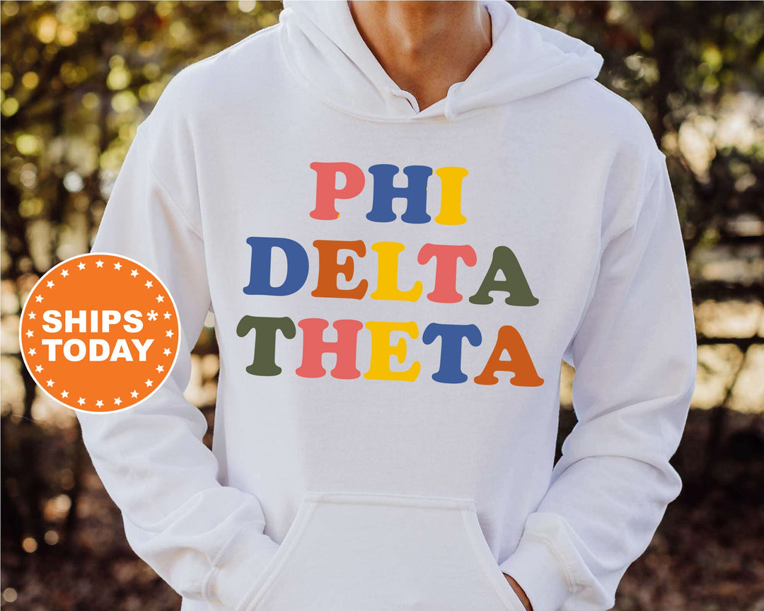 Phi Delta Theta Retro Letters Fraternity Sweatshirt | Phi Delt Retro Sweatshirt | Fraternity Gift | Greek Life | College Sweatshirt _ 6185g