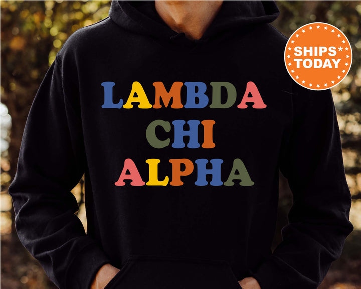 Lambda Chi Alpha Retro Letters Fraternity Sweatshirt | Lambda Chi Retro Sweatshirt | Fraternity Gift | Greek Life | College Apparel _ 6184g