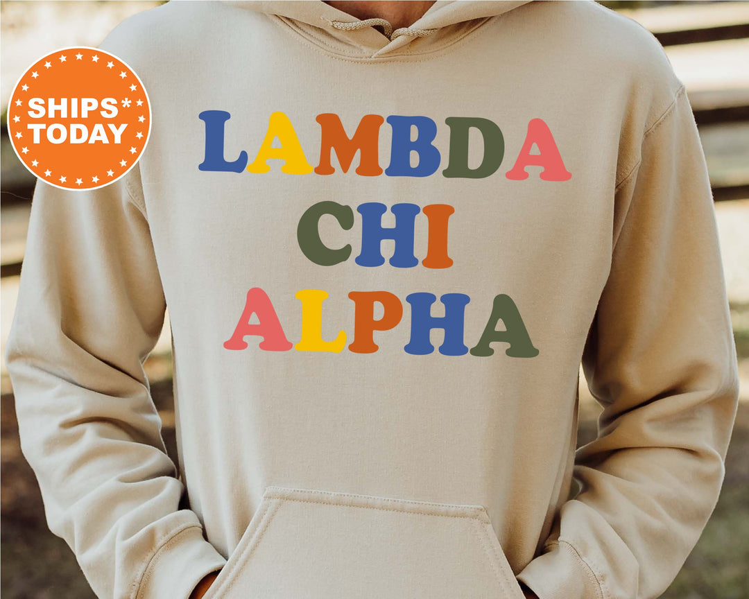 Lambda Chi Alpha Retro Letters Fraternity Sweatshirt | Lambda Chi Retro Sweatshirt | Fraternity Gift | Greek Life | College Apparel _ 6184g