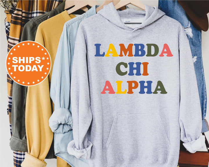 Lambda Chi Alpha Retro Letters Fraternity Sweatshirt | Lambda Chi Retro Sweatshirt | Fraternity Gift | Greek Life | College Apparel _ 6184g