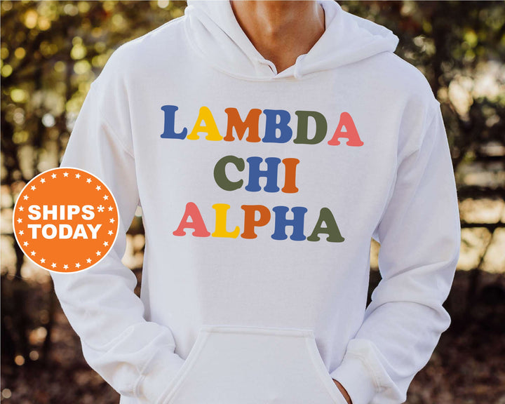Lambda Chi Alpha Retro Letters Fraternity Sweatshirt | Lambda Chi Retro Sweatshirt | Fraternity Gift | Greek Life | College Apparel _ 6184g