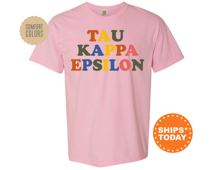 Tau Kappa Epsilon Retro Letters Comfort Colors Fraternity T-Shirt | TKE Retro Shirt |   Fraternity Gift | Custom Greek Apaprel _ 6198g