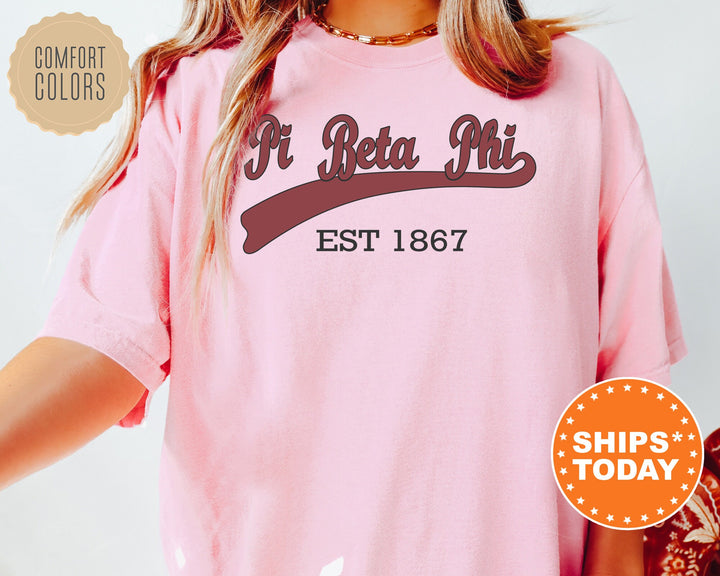 Pi Beta Phi Baseball Sports Sorority T-Shirt | Pi Phi Greek Apparel | Big Little Sorority Shirt | Sorority Merch | Comfort Colors Shirt _ 5528g