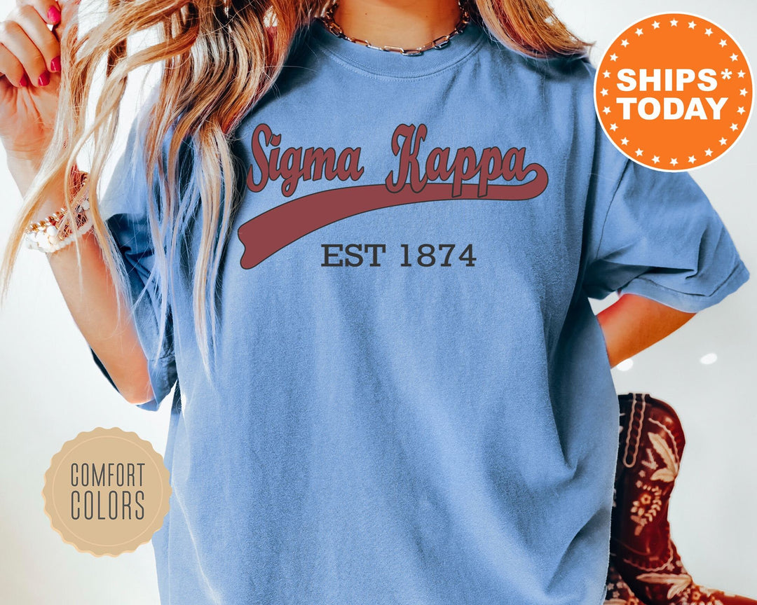 Sigma Kappa Baseball Sports Sorority T-Shirt | Sigma Kappa Greek Apparel | Big Little Sorority Shirt | Sorority Merch | Comfort Colors Shirt _ 5530g