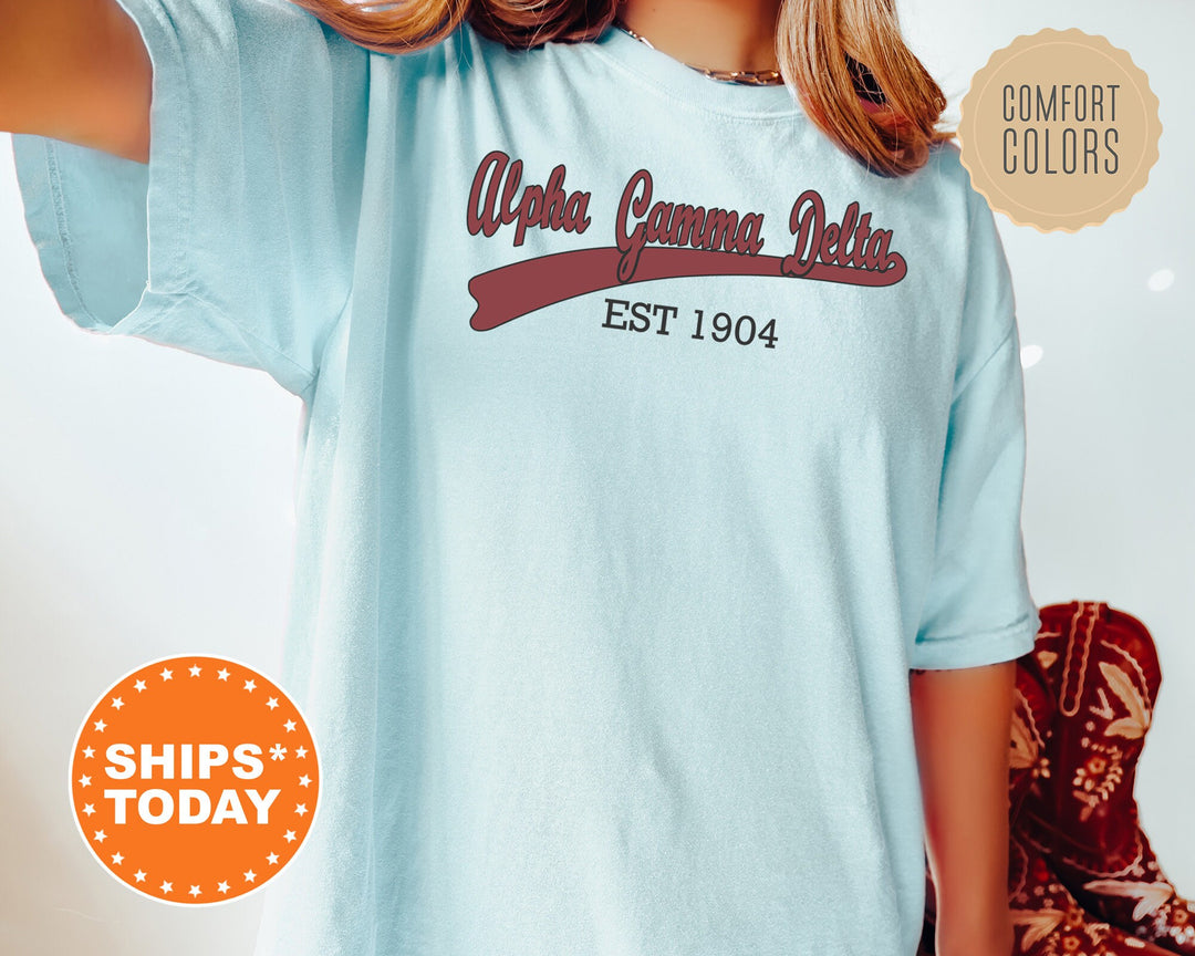 Alpha Gamma Delta Baseball Sports Sorority T-Shirt | Alpha Gam Greek Apparel | Big Little Shirt | AGD Sorority Merch | Comfort Colors Shirt _ 5511g