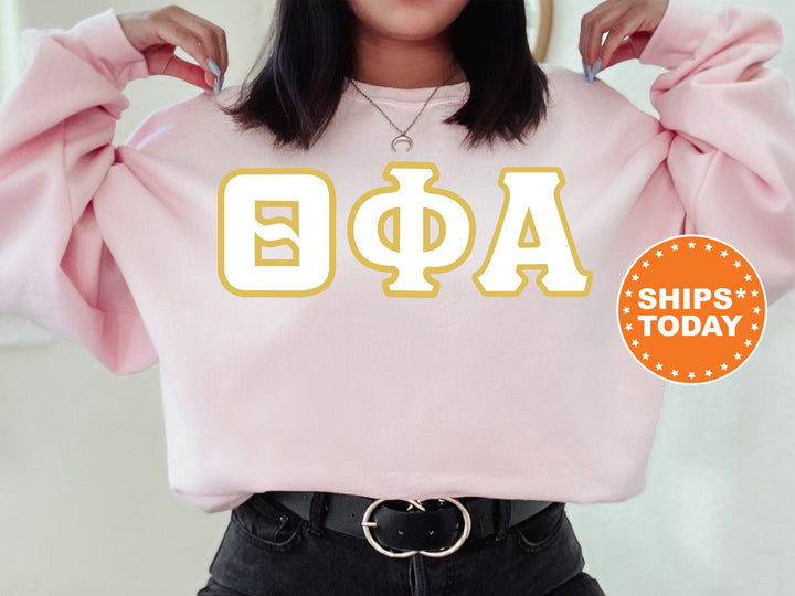 Theta Phi Alpha Simply Gold Sorority Sweatshirt | Theta Phi Greek Letters | Sorority Letters | Big Little Gift | Custom Sorority Crewneck