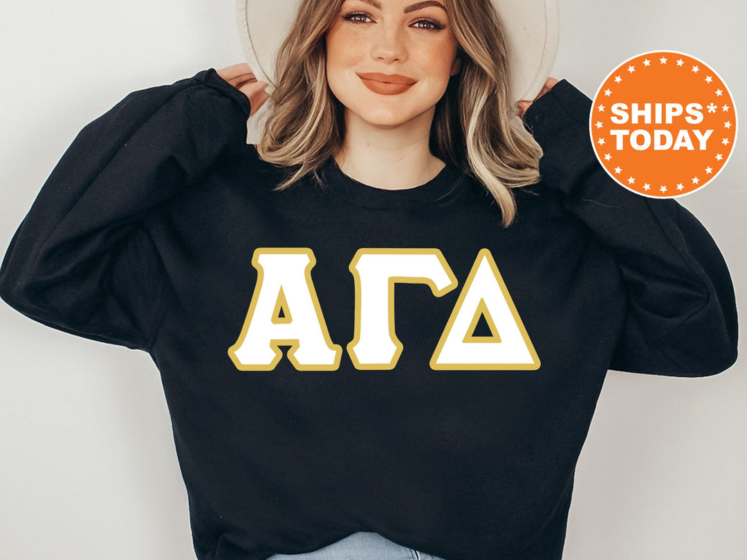 Alpha Gamma Delta Simply Gold Sorority Sweatshirt | Alpha Gam Greek Letters | Sorority Letters | Big Little Gift | Custom Sorority Crewneck