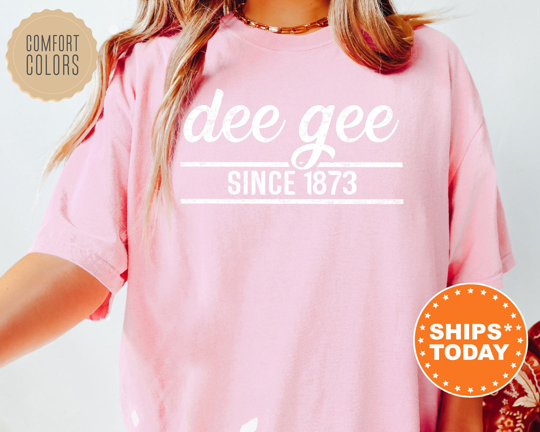 Delta Gamma Faded Traditional Sorority T-Shirt | Dee Gee Oversized Shirt | Sorority Apparel | Comfort Colors Shirt _ 7187g