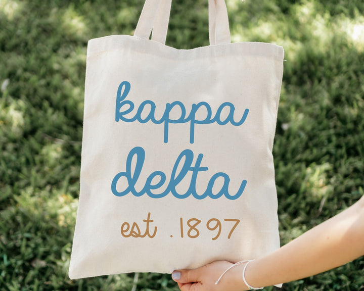 Kappa Delta The Blues Sorority Tote Bag | Kay Dee Tote Bag | College Sorority Bag | Sorority Gifts | Cute Sorority Beach Bag _ 15121g