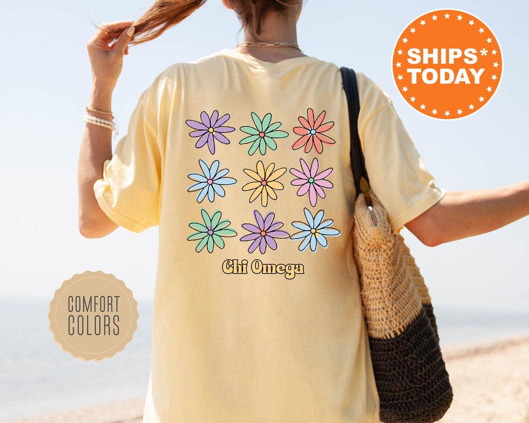 Chi Omega Flower Fashion Sorority T-Shirt | Chi O Shirt | Chi O Oversized Sorority Shirt | Comfort Colors Shirt _ 13771g