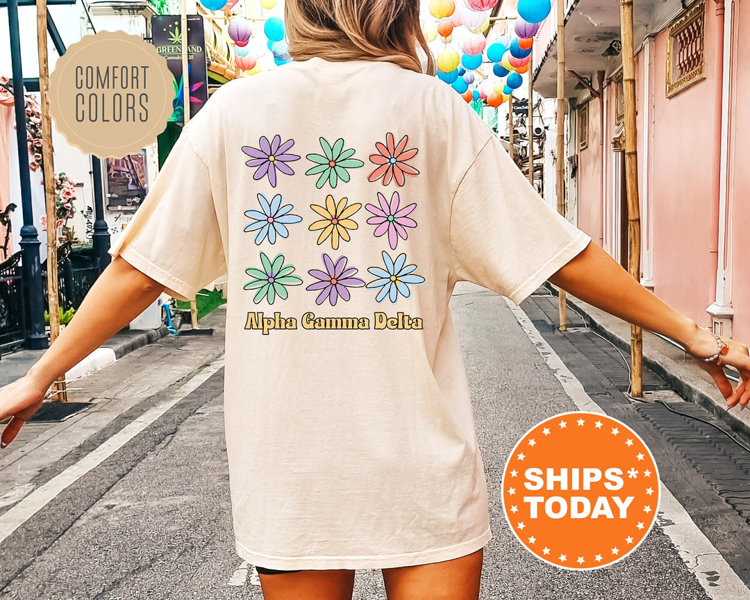 Alpha Gamma Delta Flower Fashion Sorority T-Shirt | Alpha Gam Shirt | Oversized Sorority Tees | Comfort Colors Shirt _ 13765g