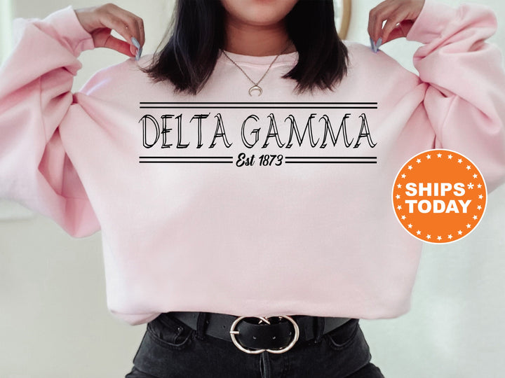 Delta Gamma Retro Fitted Sorority Sweatshirt | Dee Gee Sorority Hoodie | Big Little Gift | Sorority Merch | College Greek Sweatshirt _ 7343g