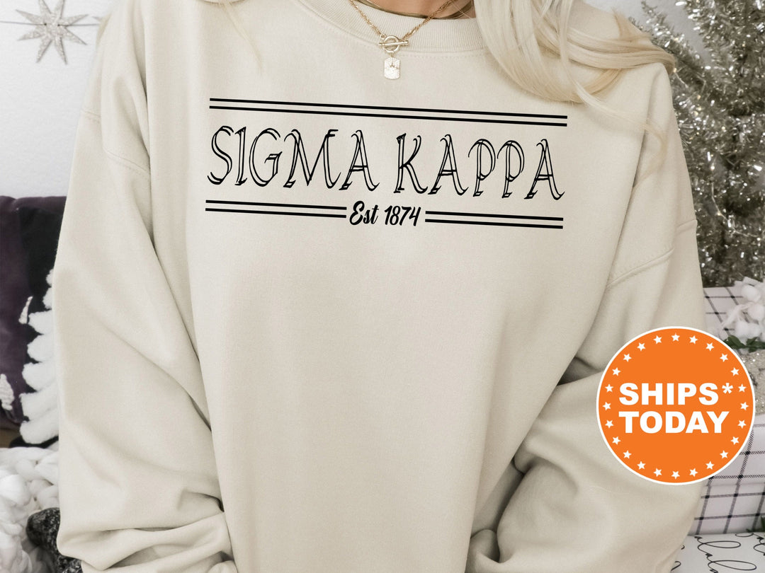 Sigma Kappa Retro Fitted Sorority Sweatshirt | Sig Kap Sorority Hoodie | Big Little Gift | Sorority Merch | College Greek Sweatshirt _ 7354g