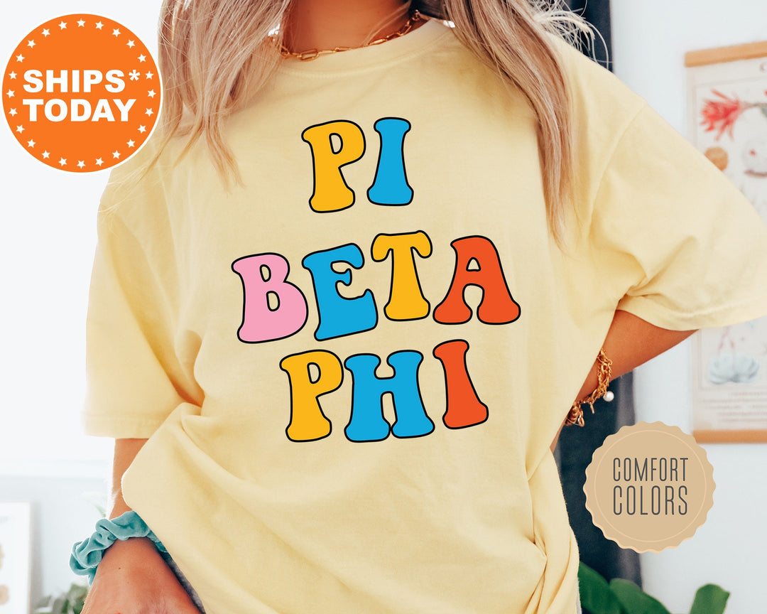 Pi Beta Phi Disco Retro Sorority T-Shirt | Pi Phi Greek Shirt | Big Little Sorority Gift | Comfort Colors Retro Shirt _ 7508g