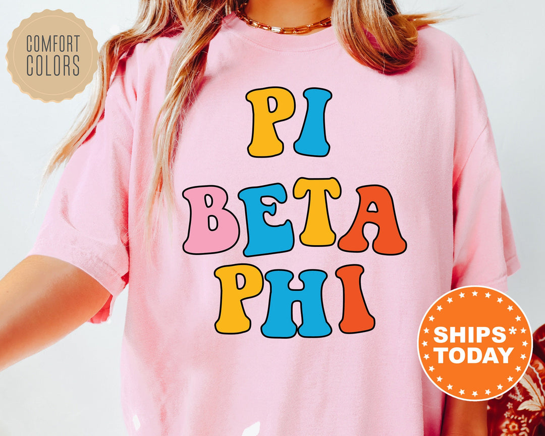 Pi Beta Phi Disco Retro Sorority T-Shirt | Pi Phi Greek Shirt | Big Little Sorority Gift | Comfort Colors Retro Shirt _ 7508g