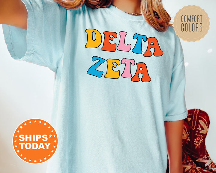 Delta Zeta Disco Retro Sorority T-Shirt | Dee Zee Greek Shirt | Big Little Sorority Gift | Comfort Colors Retro Shirt _ 7501g