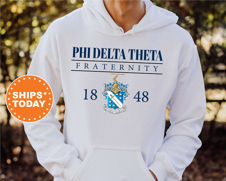 Phi Delta Theta Large Crest Fraternity Sweatshirt | Phi Delt Hoodie | Phi Delta Theta Fraternity Crest Sweatshirt | Greek Apparel _ 5875g