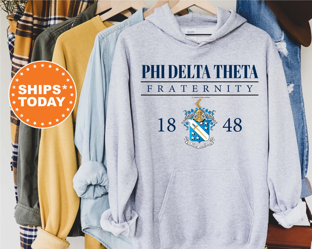 Phi Delta Theta Large Crest Fraternity Sweatshirt | Phi Delt Hoodie | Phi Delta Theta Fraternity Crest Sweatshirt | Greek Apparel _ 5875g