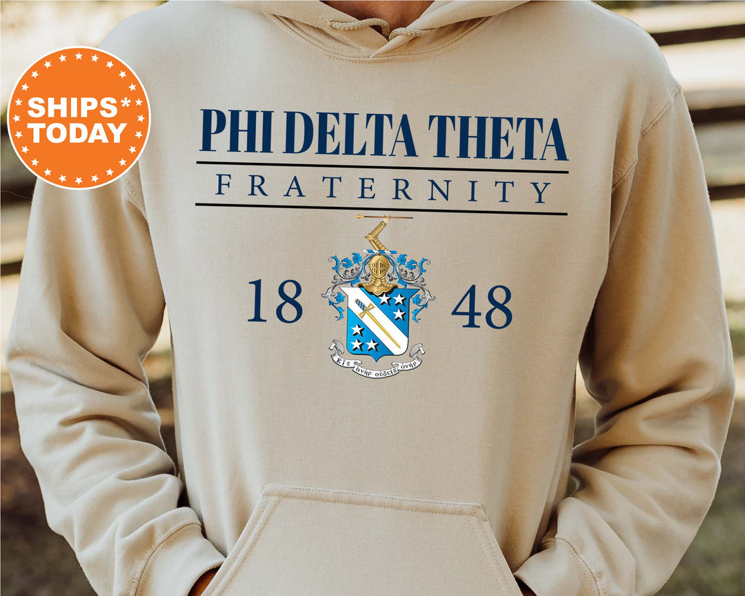 Phi Delta Theta Large Crest Fraternity Sweatshirt | Phi Delt Hoodie | Phi Delta Theta Fraternity Crest Sweatshirt | Greek Apparel _ 5875g