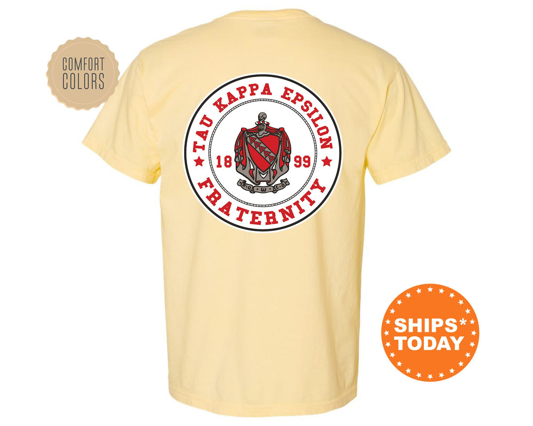 Tau Kappa Epsilon Proud Crests Fraternity T-Shirt | TKE Greek Apparel | Fraternity Crest | Fraternity Rush Shirt | Comfort Colors Tee _ 13976g