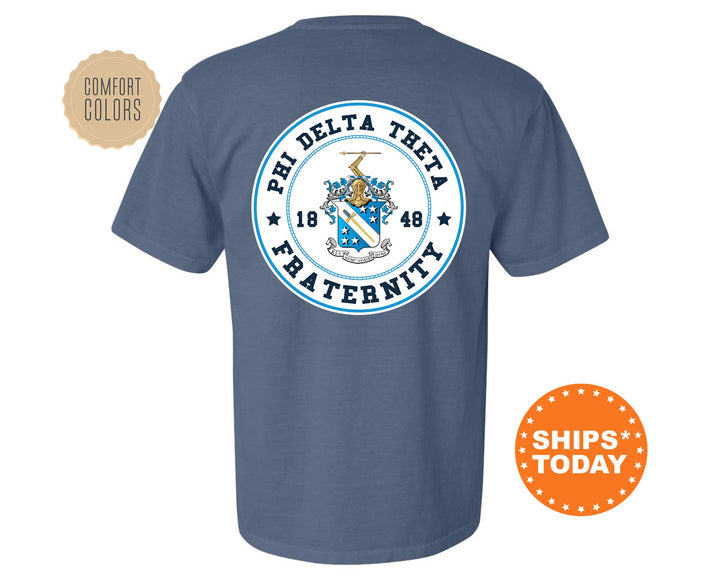 Phi Delta Theta Proud Crests Fraternity T-Shirt | Phi Delt Greek Apparel | Fraternity Crest | Fraternity Rush Shirt | Comfort Colors Tee _ 13962g