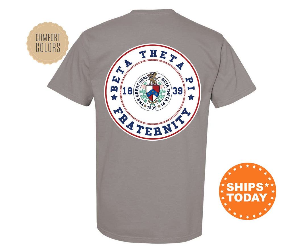 Beta Theta Pi Proud Crests Fraternity T-Shirt | Beta Greek Apparel | Fraternity Crest | Fraternity Rush Shirt | Comfort Colors Tee _ 13953g