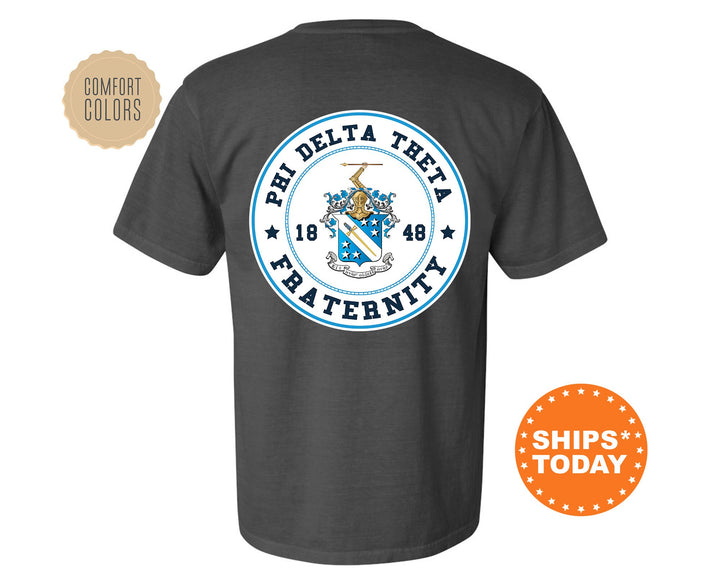 Phi Delta Theta Proud Crests Fraternity T-Shirt | Phi Delt Greek Apparel | Fraternity Crest | Fraternity Rush Shirt | Comfort Colors Tee _ 13962g