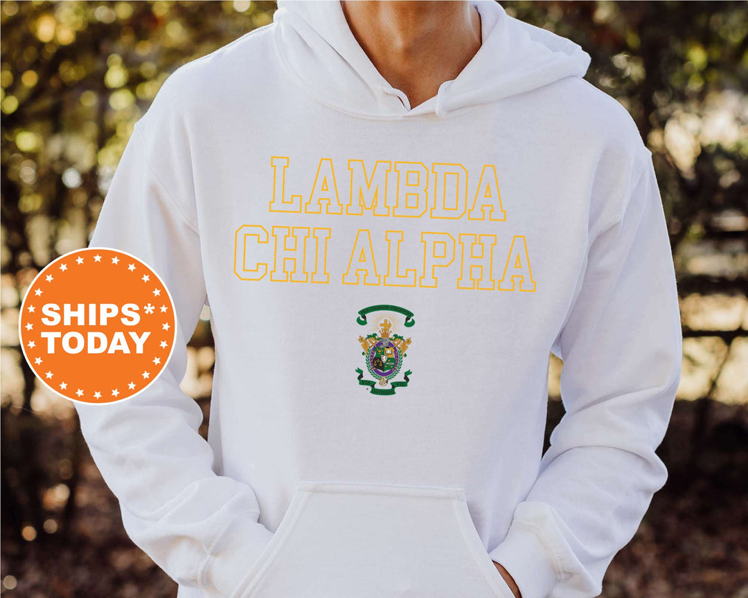 Lambda Chi Alpha Iconic Tag Fraternity Sweatshirt | Lambda Chi Hoodie | Greek Apparel | Bid Day Gift | Crewneck Sweatshirt _ 11003g