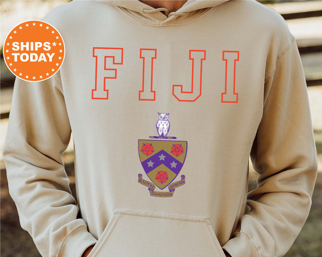 FIJI Iconic Tag Fraternity Sweatshirt | FIJI Hoodie | College Greek Apparel | Fraternity Bid Day Gift | FIJI Crewneck Sweatshirt _ 11005g