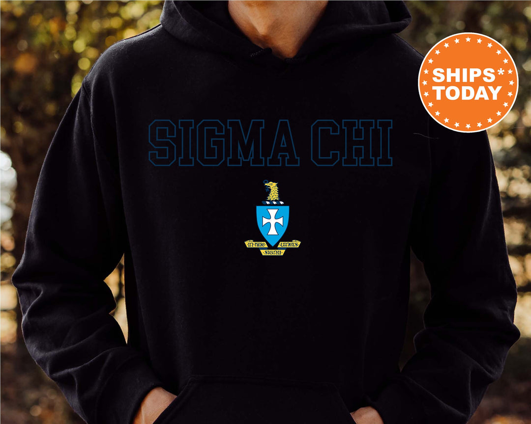 Sigma Chi Iconic Tag Fraternity Sweatshirt | Sigma Chi Hoodie | College Greek Apparel | Bid Day | Sigma Chi Crewneck Sweatshirt _ 11013g