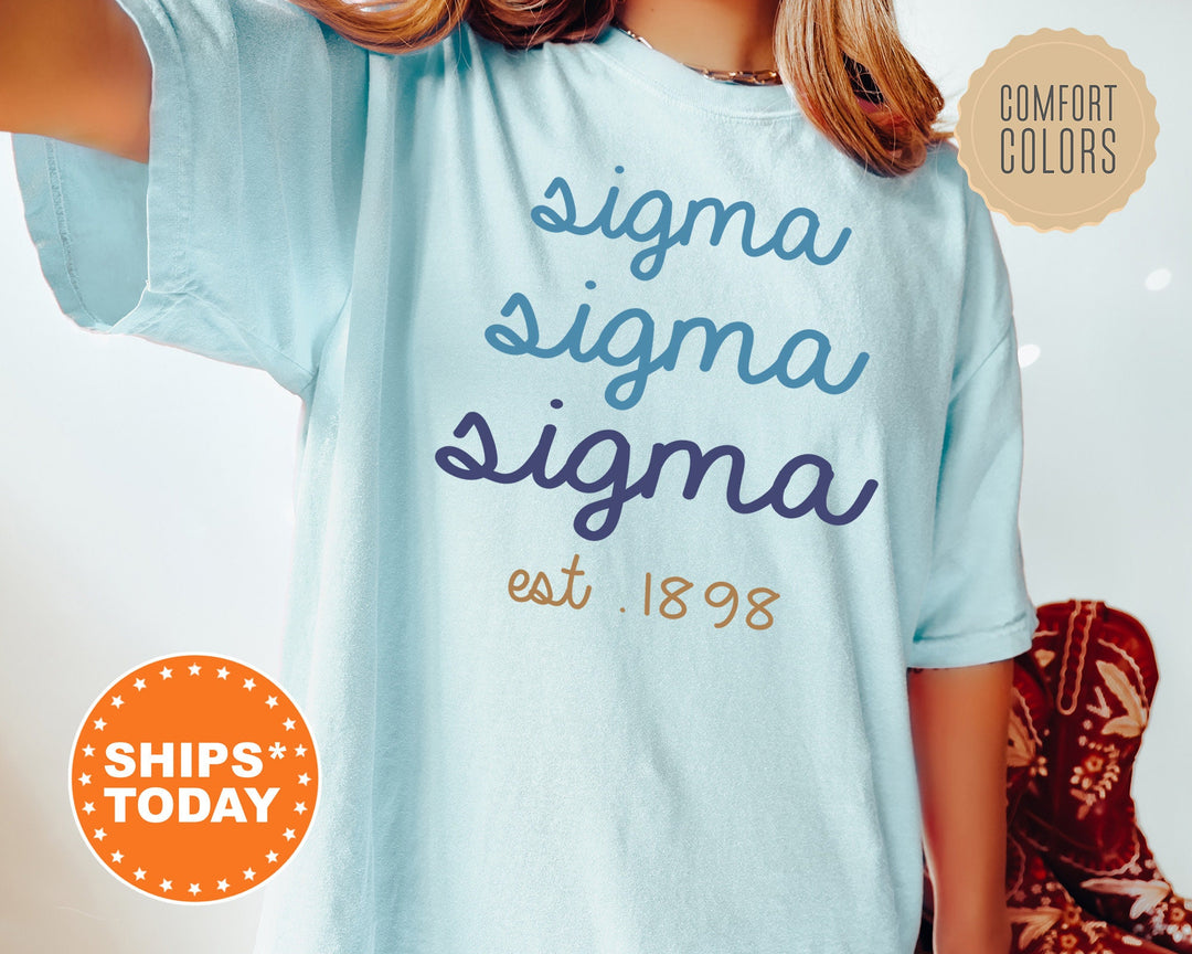 Sigma Sigma Sigma The Blues Sorority T-Shirt | Tri Sigma Sorority Reveal | College Greek Apparel | Big Little Shirts | Comfort Colors Tee _ 8291g