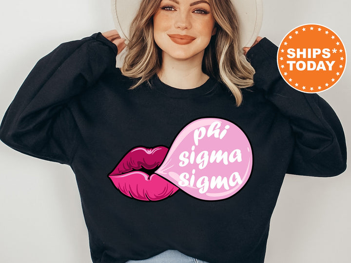 Phi Sigma Sigma Bubble Gum Sorority Sweatshirt | Phi Sig Sorority Hoodie | Big Little Reveal | Sorority Gifts | Greek Sweatshirt _ 7611g