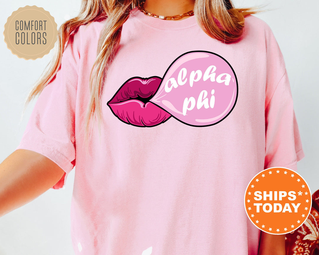 Alpha Phi Bubble Gum Sorority T-Shirt | APHI Sorority Reveal | Alpha Phi Greek Shirt | Big Little Sorority Shirt | Comfort Colors Shirt _ 7597g