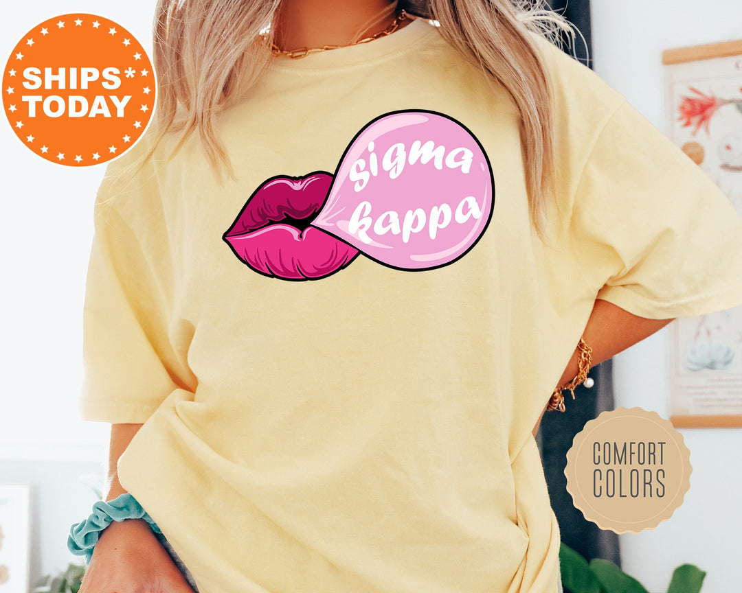 Sigma Kappa Bubble Gum Sorority T-Shirt | Sig Kap Sorority Reveal | Greek Apparel | Big Little Shirt | Sorority Merch | Comfort Colors Shirt _ 7614g