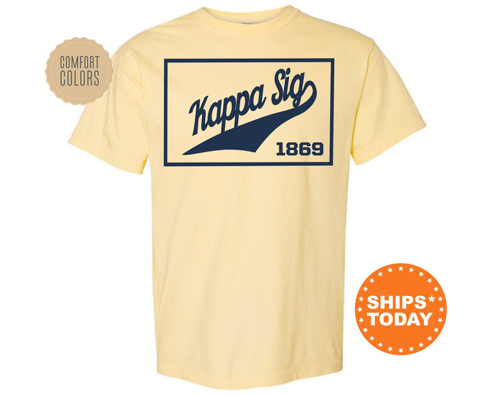 Kappa Sigma Baseball Boxed Comfort Colors Fraternity T-Shirt | Kappa Sig Greek Apparel | Game Day Shirt | Fraternity Rush Shirt _ 5966g