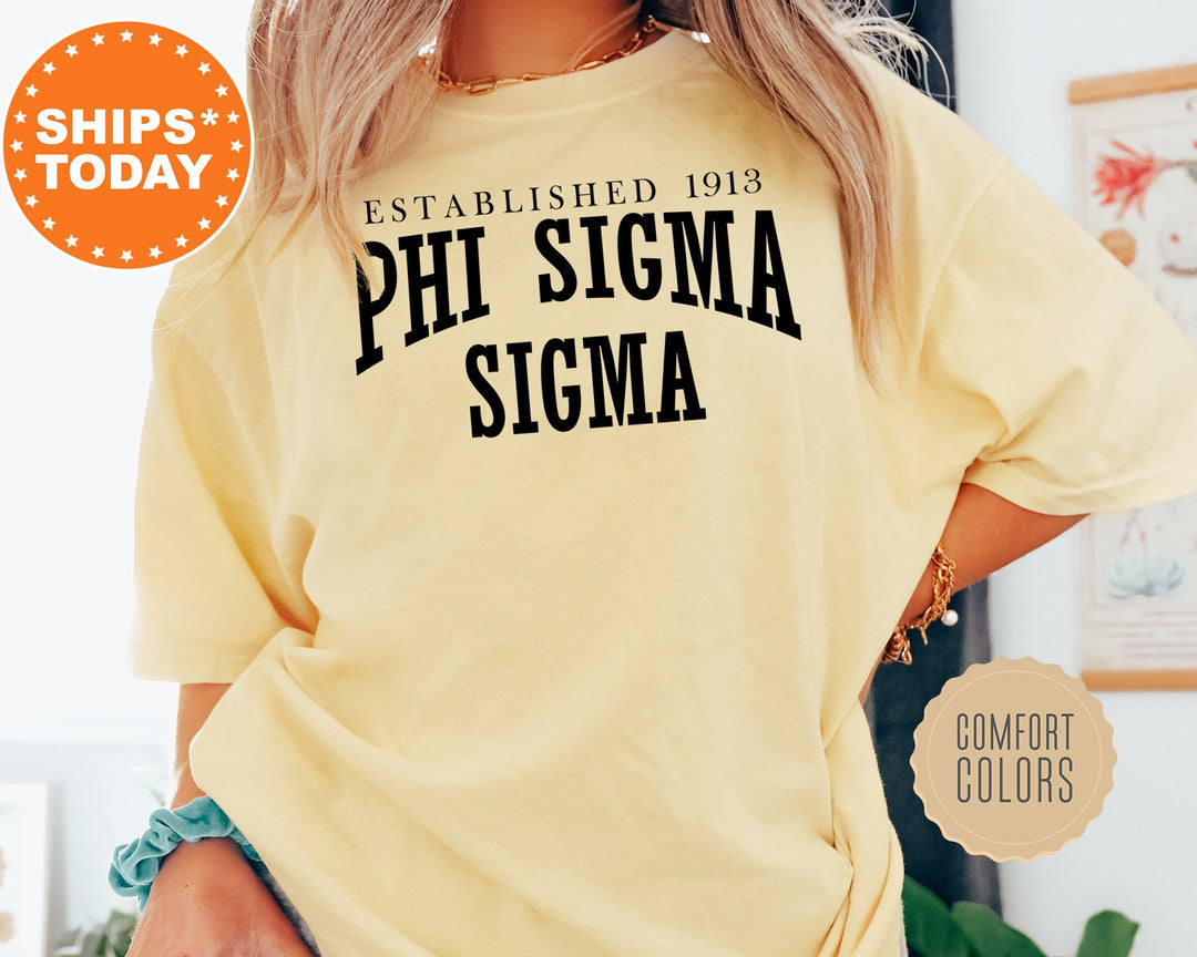 Phi Sigma Sigma Founding Sorority T-Shirt | Phi Sig Comfort Colors Shirt | Big Little Reveal | Custom Greek Apparel _ 5461g