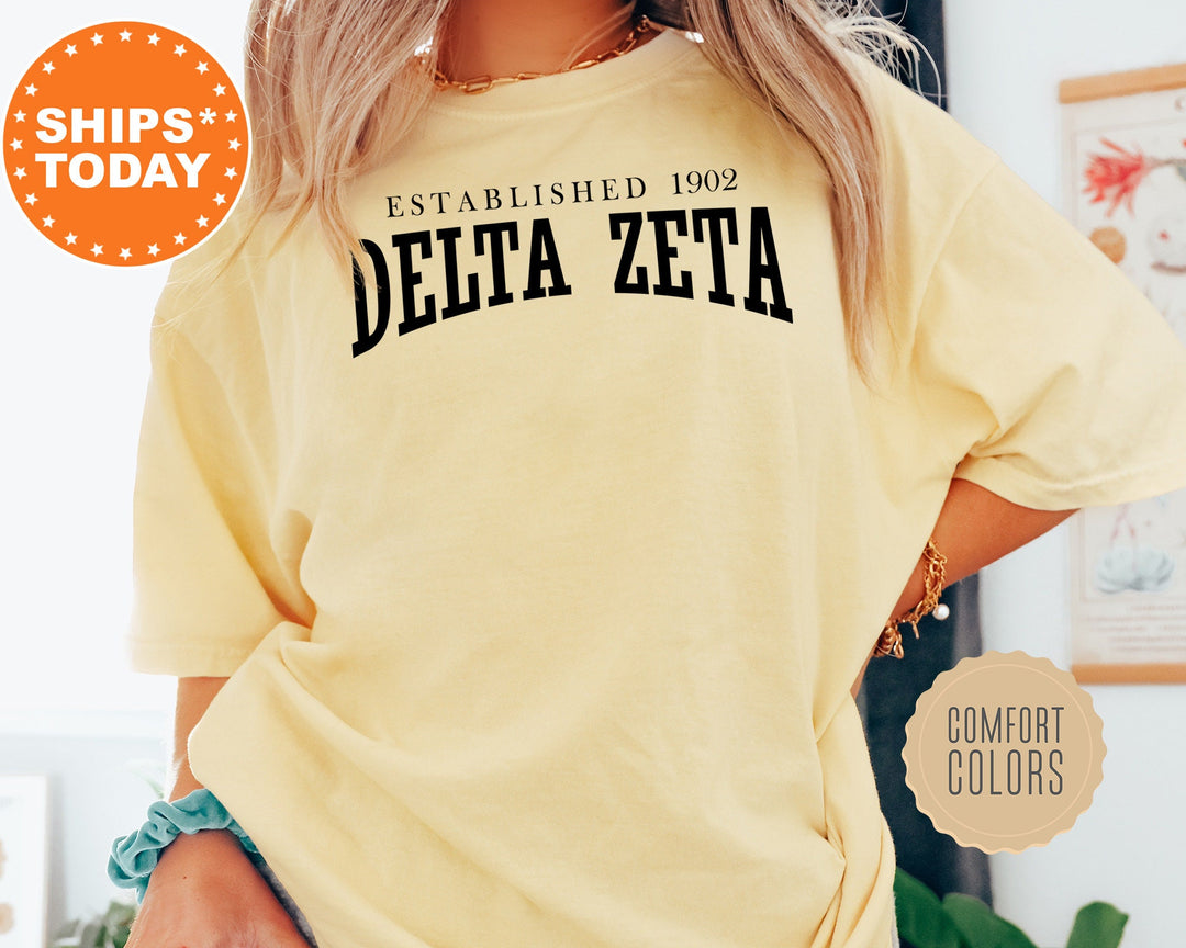 Delta Zeta Founding Sorority T-Shirt | Dee Zee Comfort Colors Shirt | Delta Zeta Big Little Reveal | Custom Greek Apparel  _ 5455g