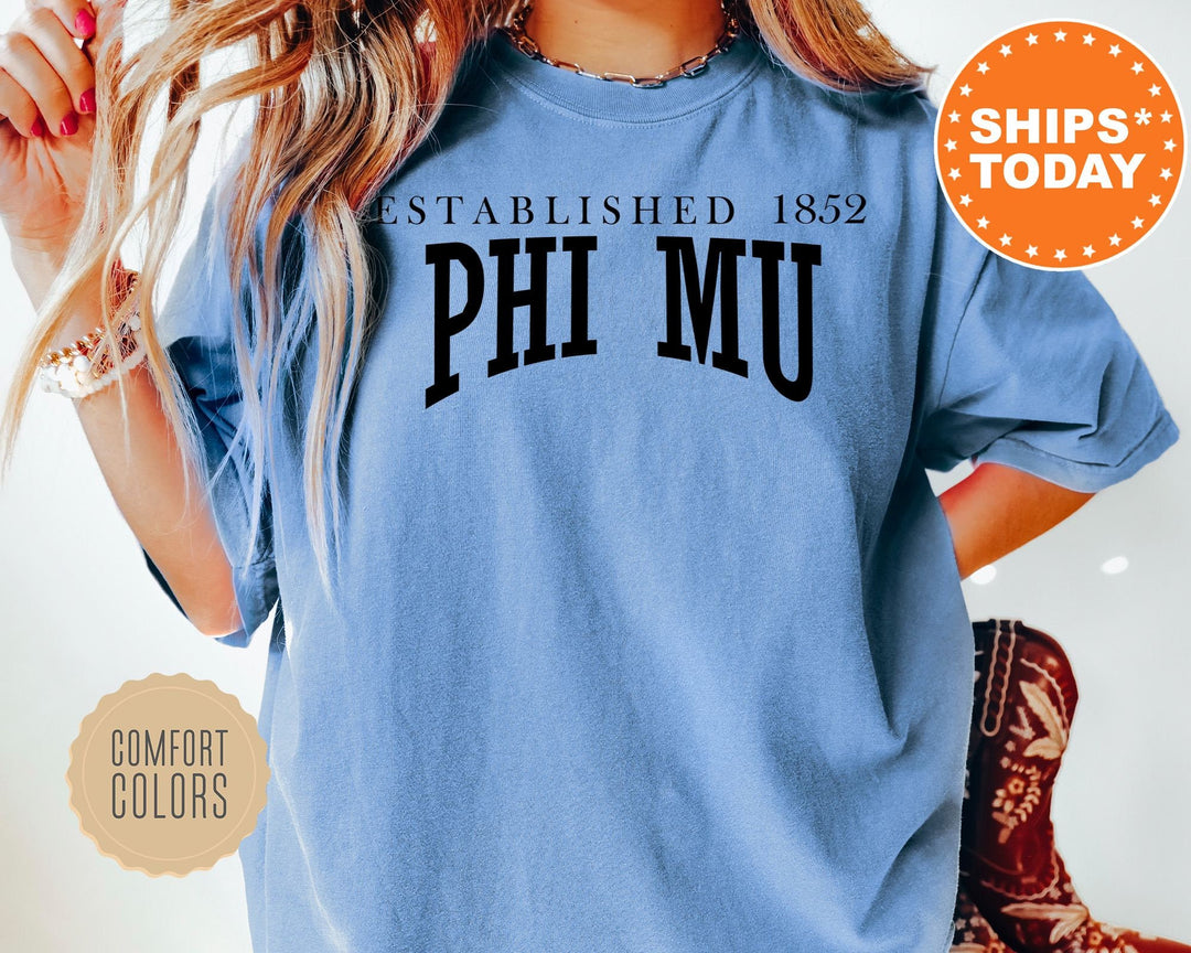 Phi Mu Founding Sorority T-Shirt | Phi Mu Comfort Colors Shirt | Phi Mu Big Little Reveal Shirt | Custom Greek Apparel _ 5460g