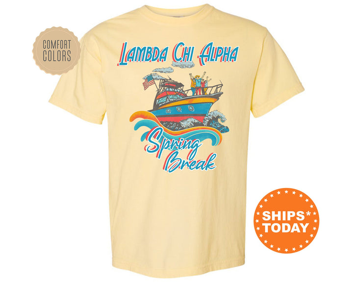 Lambda Chi Alpha Boating Spring Break Comfort Colors Fraternity T-Shirt | Lambda Chi Greek Shirt | Fraternity Gift | College Apparel _ 6802g