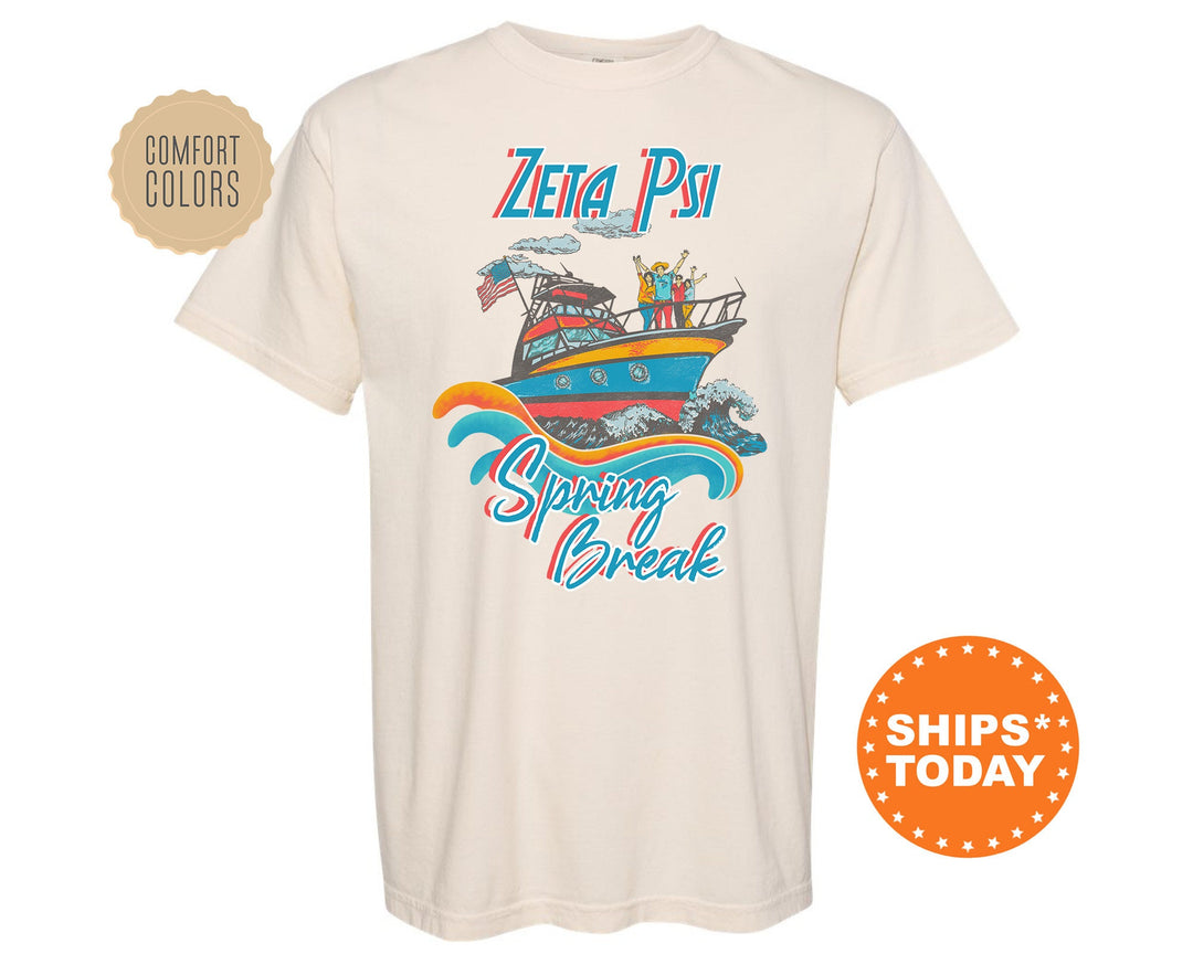 Zeta Psi Boating Spring Break Comfort Colors Fraternity T-Shirt | Zete Greek Apparel | Zeta Psi Fraternity Gift | College Apparel _ 6819g