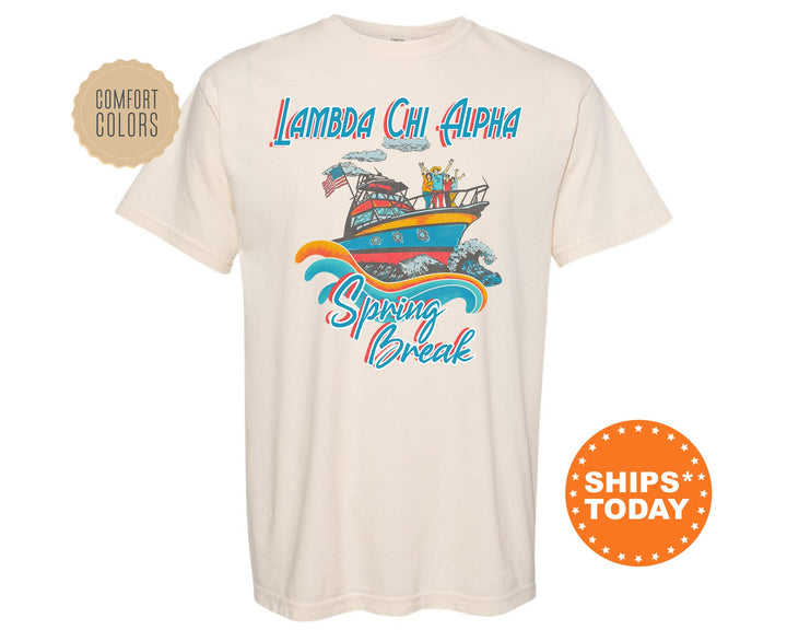 Lambda Chi Alpha Boating Spring Break Comfort Colors Fraternity T-Shirt | Lambda Chi Greek Shirt | Fraternity Gift | College Apparel _ 6802g