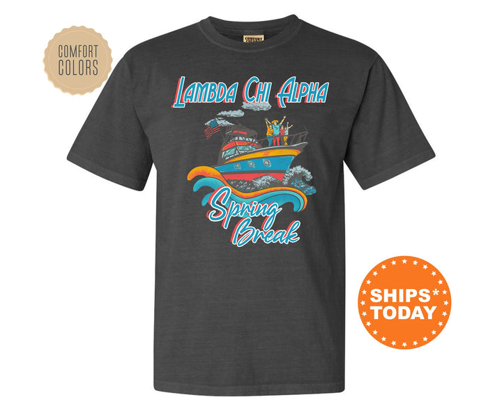 Lambda Chi Alpha Boating Spring Break Comfort Colors Fraternity T-Shirt | Lambda Chi Greek Shirt | Fraternity Gift | College Apparel _ 6802g