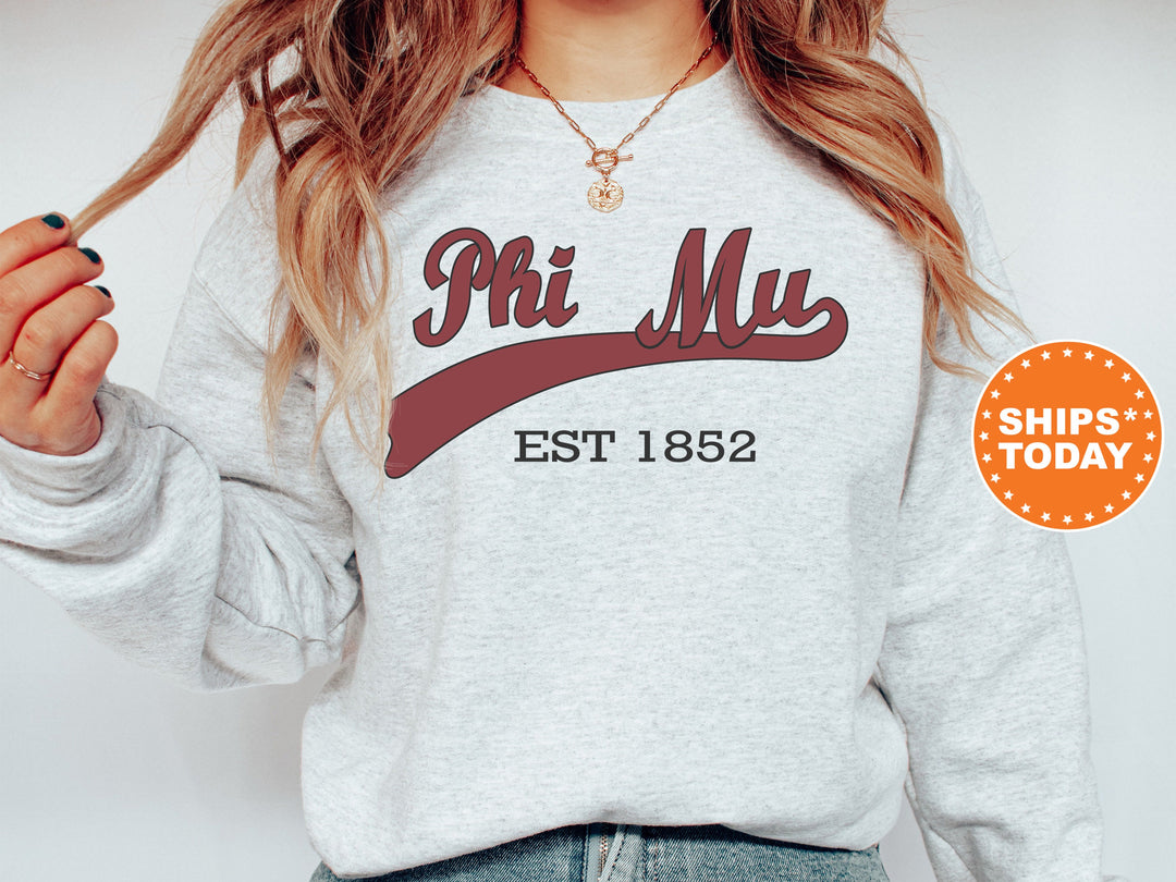 Phi Mu Baseball Sports Sorority Sweatshirt | Phi Mu Sweatshirt | Phi Mu Hoodie | Sorority Gifts | Greek Apparel | Big Little Reveal _ 5526g